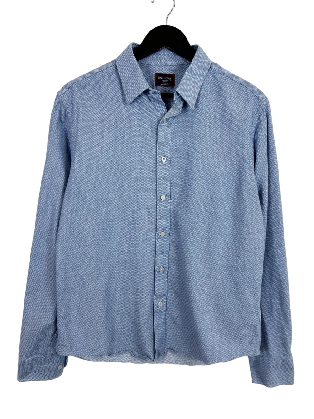 UnTUCKit Priam Slim Fit Dress Shirt Men's Size Medium Blue 100% Cotton